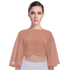 Peach Fuzz 2024 Tie Back Butterfly Sleeve Chiffon Top by dressshop