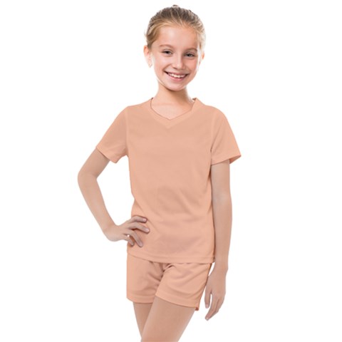 Peach Fuzz 2024 Kids  Mesh T-shirt And Shorts Set by dressshop