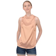 Peach Fuzz 2024 High Neck Satin Top by dressshop