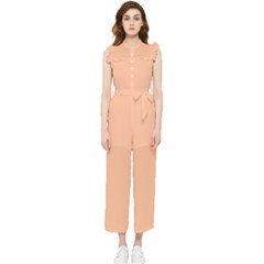 Peach Fuzz 2024 Women s Frill Top Chiffon Jumpsuit by dressshop