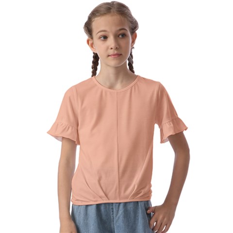 Peach Fuzz 2024 Kids  Cuff Sleeve Scrunch Bottom T-shirt by dressshop