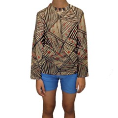 Abstract Geometric Pattern, Abstract Paper Backgrounds Kids  Long Sleeve Swimwear by nateshop