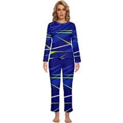 Abstract Lightings, Grunge Art, Geometric Backgrounds Womens  Long Sleeve Lightweight Pajamas Set by nateshop