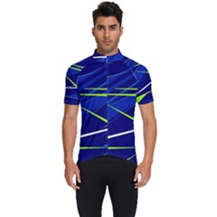 Abstract Lightings, Grunge Art, Geometric Backgrounds Men s Short Sleeve Cycling Jersey by nateshop