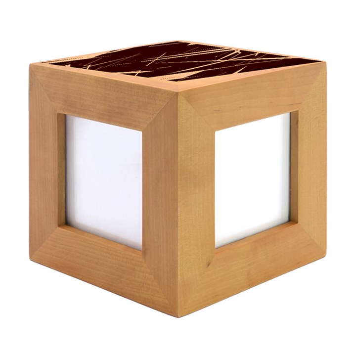 Abstract Lightings, Grunge Art, Geometric Backgrounds Wood Photo Frame Cube