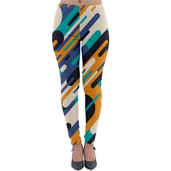 Abstract Rays, Material Design, Colorful Lines, Geometric Lightweight Velour Leggings by nateshop