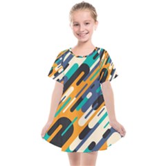 Abstract Rays, Material Design, Colorful Lines, Geometric Kids  Smock Dress by nateshop