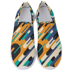 Abstract Rays, Material Design, Colorful Lines, Geometric Men s Slip On Sneakers by nateshop