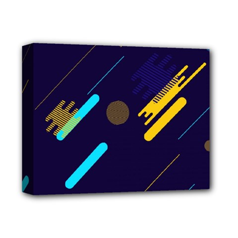 Blue Background Geometric Abstrac Deluxe Canvas 14  X 11  (stretched) by nateshop