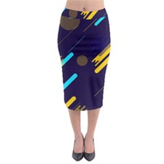 Blue Background Geometric Abstrac Midi Pencil Skirt by nateshop