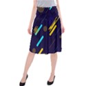 Blue Background Geometric Abstrac Midi Beach Skirt View1