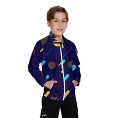 Blue Background Geometric Abstrac Kids  Windbreaker by nateshop