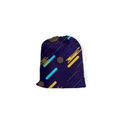 Blue Background Geometric Abstrac Drawstring Pouch (xs) by nateshop