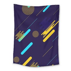 Blue Background Geometric Abstrac Medium Tapestry by nateshop