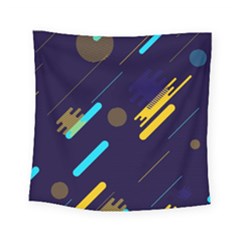 Blue Background Geometric Abstrac Square Tapestry (small) by nateshop