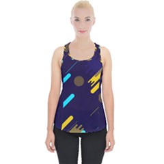 Blue Background Geometric Abstrac Piece Up Tank Top by nateshop