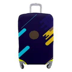 Blue Background Geometric Abstrac Luggage Cover (small) by nateshop