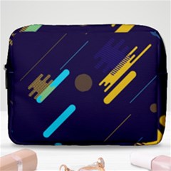 Blue Background Geometric Abstrac Make Up Pouch (large) by nateshop