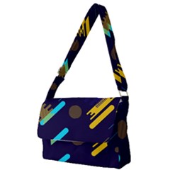 Blue Background Geometric Abstrac Full Print Messenger Bag (s) by nateshop