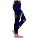 Blue Background Geometric Abstrac Kids  Lightweight Velour Leggings View3