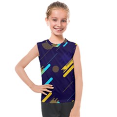 Blue Background Geometric Abstrac Kids  Mesh Tank Top by nateshop