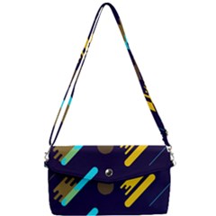 Blue Background Geometric Abstrac Removable Strap Clutch Bag by nateshop