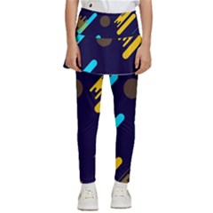 Blue Background Geometric Abstrac Kids  Skirted Pants by nateshop