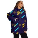 Blue Background Geometric Abstrac Women s Ski and Snowboard Jacket View2