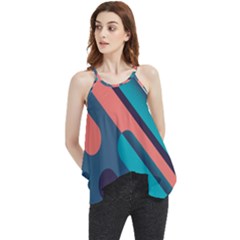 Blue Geometric Background, Abstract Lines Background Flowy Camisole Tank Top by nateshop