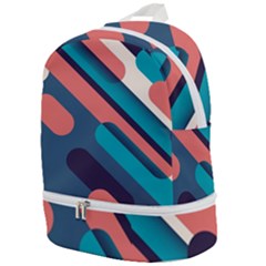 Blue Geometric Background, Abstract Lines Background Zip Bottom Backpack by nateshop