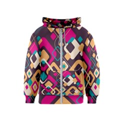 Colorful Abstract Background, Geometric Background Kids  Zipper Hoodie by nateshop