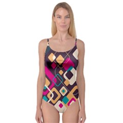 Colorful Abstract Background, Geometric Background Camisole Leotard  by nateshop