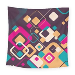 Colorful Abstract Background, Geometric Background Square Tapestry (large) by nateshop