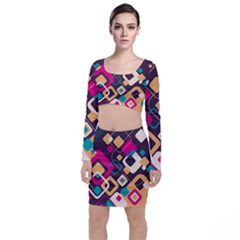 Colorful Abstract Background, Geometric Background Top And Skirt Sets by nateshop