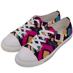 Colorful Abstract Background, Geometric Background Women s Low Top Canvas Sneakers by nateshop