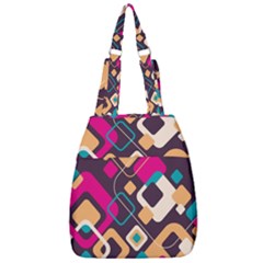 Colorful Abstract Background, Geometric Background Center Zip Backpack