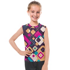 Colorful Abstract Background, Geometric Background Kids  Mesh Tank Top by nateshop