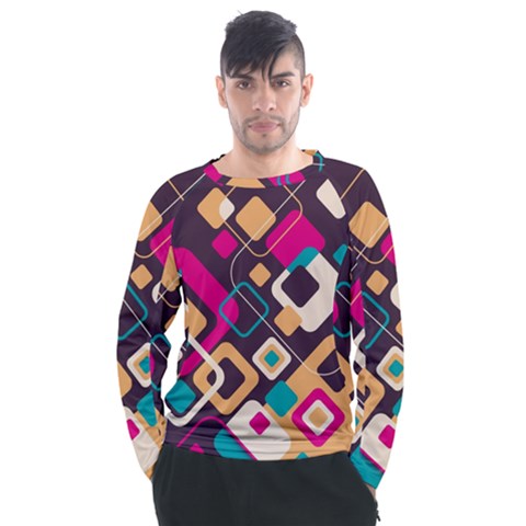 Colorful Abstract Background, Geometric Background Men s Long Sleeve Raglan T-shirt by nateshop