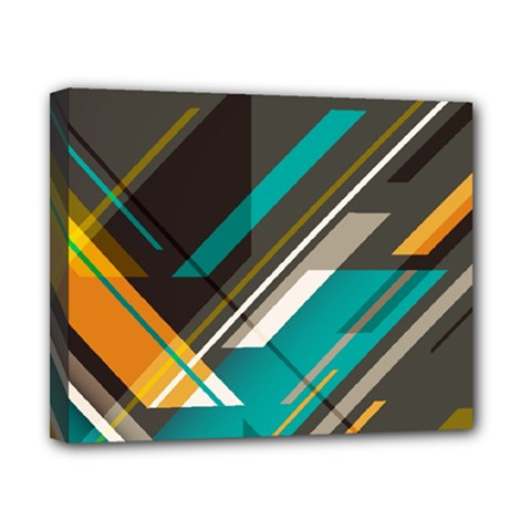 Material Design, Lines, Retro Abstract Art, Geometry Canvas 10  X 8  (stretched) by nateshop