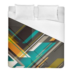 Material Design, Lines, Retro Abstract Art, Geometry Duvet Cover (full/ Double Size) by nateshop