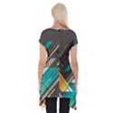 Material Design, Lines, Retro Abstract Art, Geometry Short Sleeve Side Drop Tunic View2