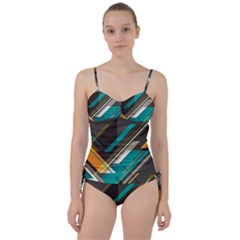 Material Design, Lines, Retro Abstract Art, Geometry Sweetheart Tankini Set by nateshop