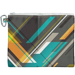 Material Design, Lines, Retro Abstract Art, Geometry Canvas Cosmetic Bag (xxxl) by nateshop