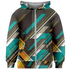 Material Design, Lines, Retro Abstract Art, Geometry Kids  Zipper Hoodie Without Drawstring by nateshop