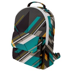 Material Design, Lines, Retro Abstract Art, Geometry Flap Pocket Backpack (small) by nateshop