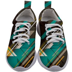 Material Design, Lines, Retro Abstract Art, Geometry Kids Athletic Shoes by nateshop