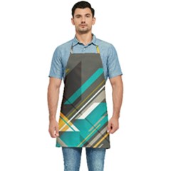 Material Design, Lines, Retro Abstract Art, Geometry Kitchen Apron by nateshop