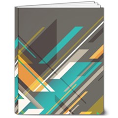 Material Design, Lines, Retro Abstract Art, Geometry 8  X 10  Softcover Notebook by nateshop