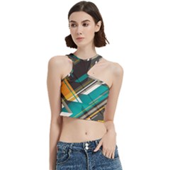 Material Design, Lines, Retro Abstract Art, Geometry Cut Out Top by nateshop