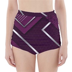 Purple Abstract Background, Luxury Purple Background High-waisted Bikini Bottoms